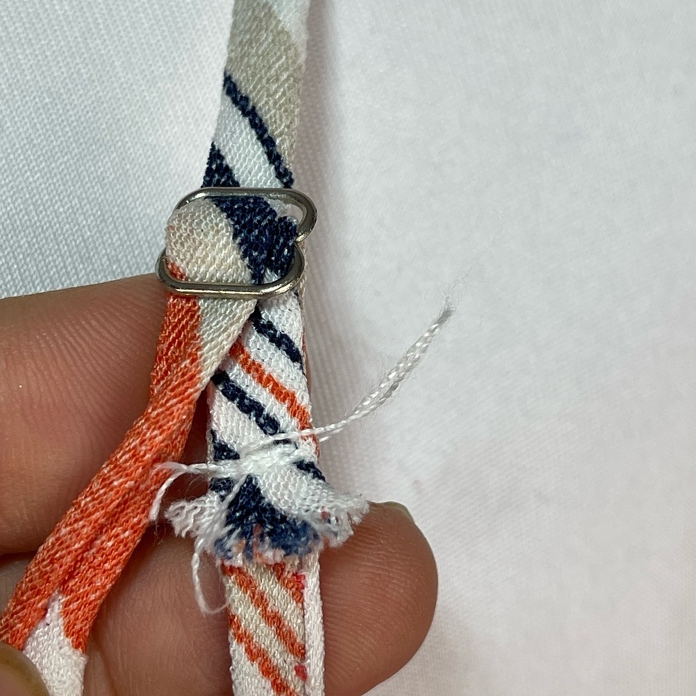 Sage the labor orange white stripes peplum cropped spaghetti straps tank top M - Picture 8 of 14